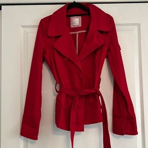 Red cropped jacket